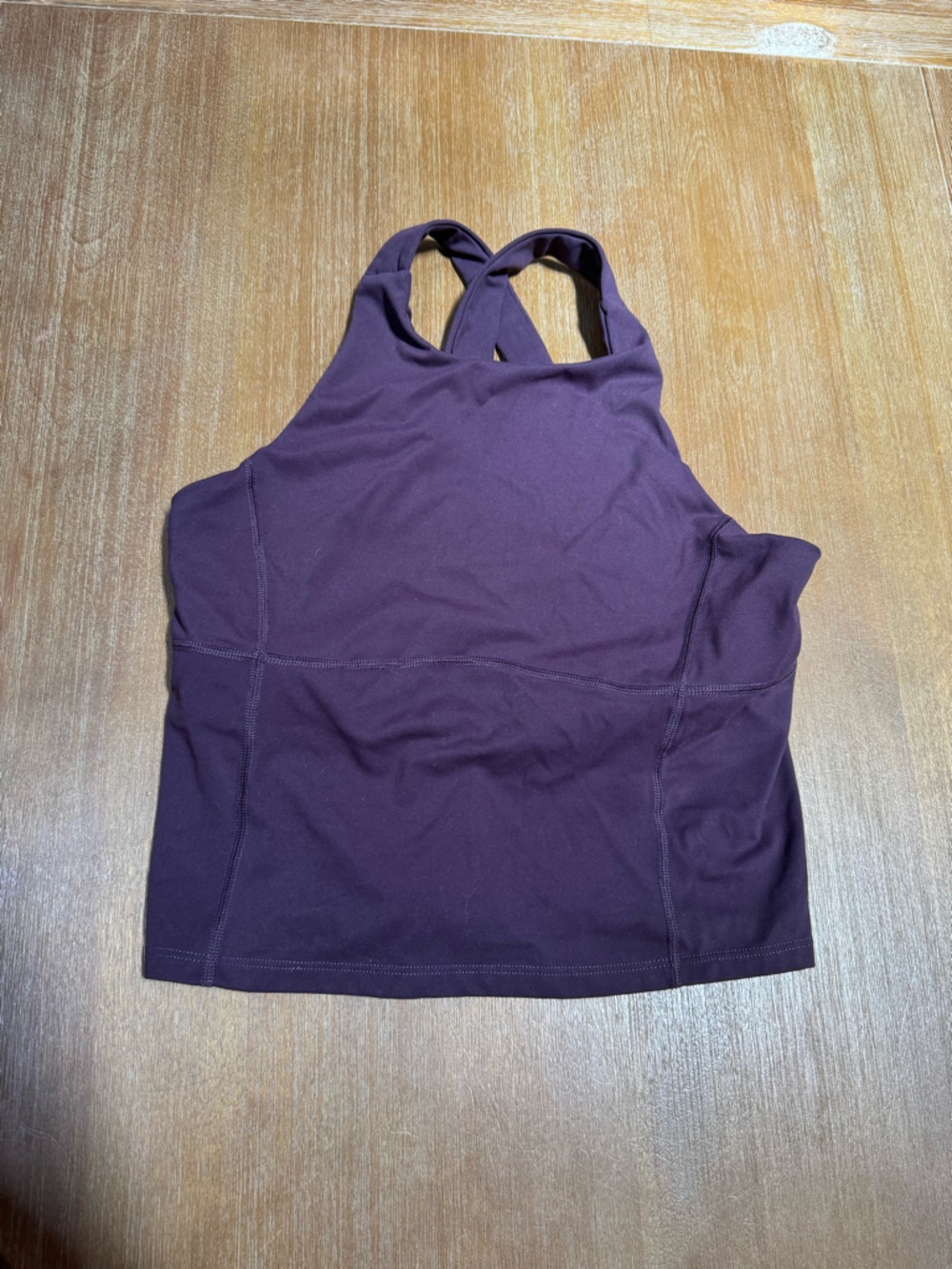 Women's High-Neck Crossback Tank Top - Deep Plum